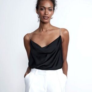 House of Harlow 1960 Teal Satin Camisole